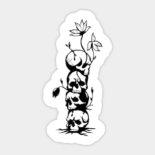 skulls and flowers Sticker